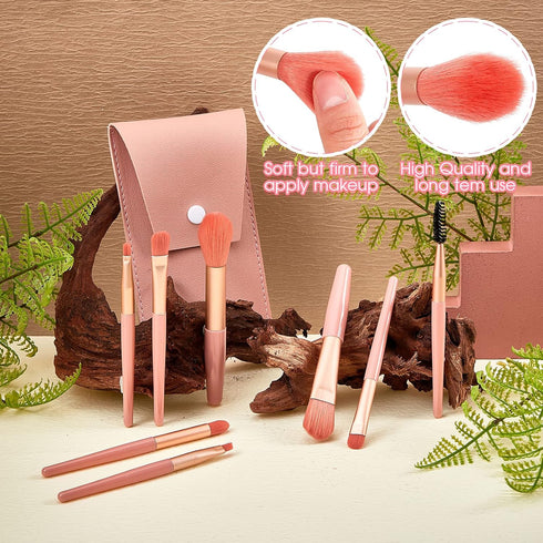 Gerrii 6 Sets Travel Makeup Brush Set Brushes Bag Bridesmaid Gift Synthetic Fiber Face Make up Brushes Angled Blush Brush for Wedding Bridal Showe...