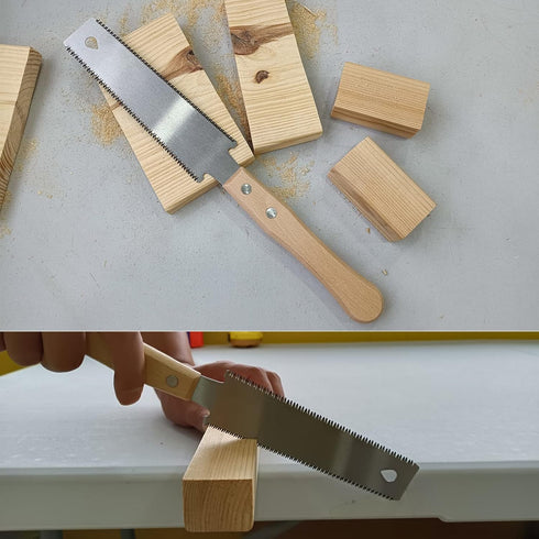 Small Woodworking Hand Saw, 6 inch Flexible Blade Double edge TPI 17/11 Pull Saw for Craft, Hobby, DIY, Non Slip Wood Handle Garden Trim Saw, Shar...