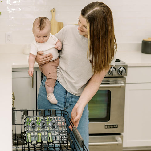 Dr. Brown's Dishwasher Basket for Small Baby Bottle Parts, Pacifiers, and Accessories, Clean, Store and Organize Newborn Essentials, BPA free, Bla...