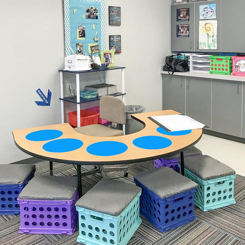 Blue Dry Erase Dots Circles, 24 Pack Removable Dry Erase Wall Decal Spots Set for Classroom, Office, Home Table & Desk...