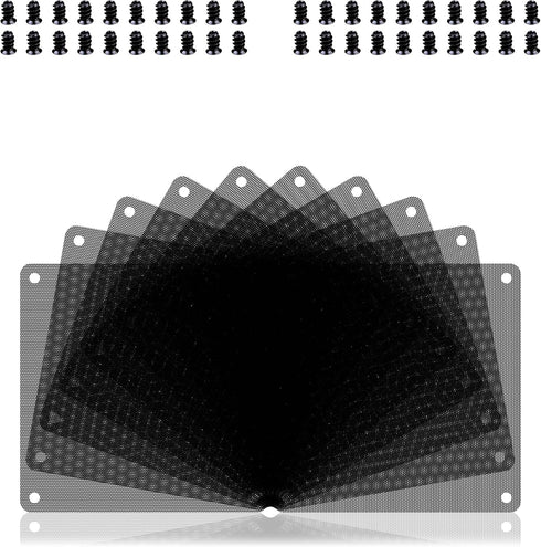 120mm Fan Dust Filter PC, 10Pack PVC Computer Dust Filter Mesh Dustproof Case Cover PC Cooler Fan Filter Grills with 40pcs Screws for Computer Coo...