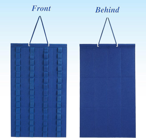 Hanging Storage Organizer for Toy Cars Felt Display Case Hold Up 60 Toy Cars (Without Accessories)(Blue)...