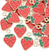 DanLingJewelry 100 pcs Gold Plated Strawberry Charms Enamel Charms Pendants for Jewelry Making or DIY Crafts...