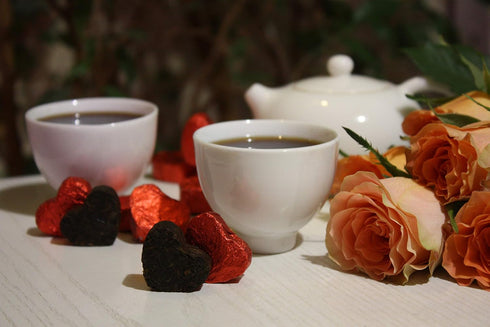 Jinglong Tea Factory - Puerh Tea Mini Tea Cakes (20 Pcs) Ripe Pu-erh Heart Shaped Mini Tuocha (3.6 Ounce)...