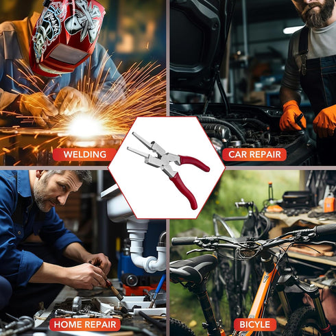 MIG Welding Pliers 8'' Multifunction Carbon Steel Welpers with Insulated Handle, Drop Forged Long Nose Pliers Wire Cutting Pliers Welding Tools fo...