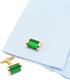 Green Cat Eye Stone Cufflinks for Men Rectangle Opal Gemstone Men's Cuff Link Set for Wedding Shirt Party Business Birthday Anniversary Dress...