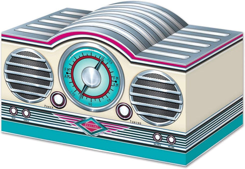 Beistle 3-D Rock & Roll Radio Centerpieces, 5.75" x 9.5", Set of 3- 1950's Decade Themed Party Supplies, Birthday Table Decor...
