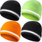 4 Pieces Reflective Hats for Men High Visibility Safety Knit Hats Unisex Winter Reflective Hat Cold Weather Running Winter Beanie Knitted Beanie w...