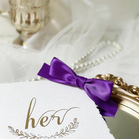 1 Inch Double Face Satin Ribbon Purple Ribbon for Gift Wrapping Hair Bows Making Chair Sash Valentine's Day Wedding Birthday Party Invitation Deco...