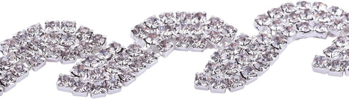 KAOYOO 1 Yard Leaf Shaped Crystal Rhinestone Chain Trim for Sewing Craft,Clothing,DIY,Bridal Bouquet Embellishments...