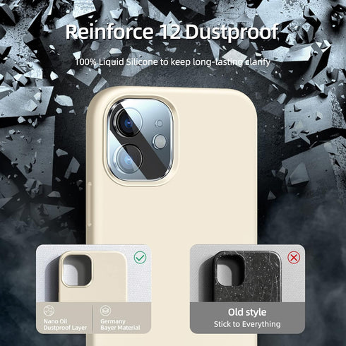 Dssairo [5 in 1 for iPhone 12 case/iPhone 12 Pro Case 6.1, with 2 Pack Screen Protector + 2 Pack Camera Lens Protector, Liquid Silicone Slim Shock...