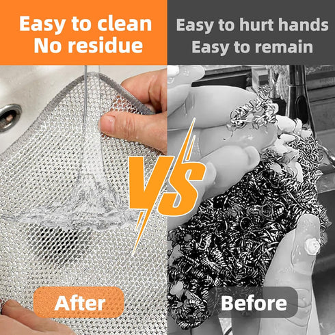 10 PCS Multipurpose Wire Dishwashing Rag for Wet and Dry, Non Scratch Wire Dishcloth for Kitchen, 2024 New Wire Dishwashing Net Mesh Cloth, Metal ...