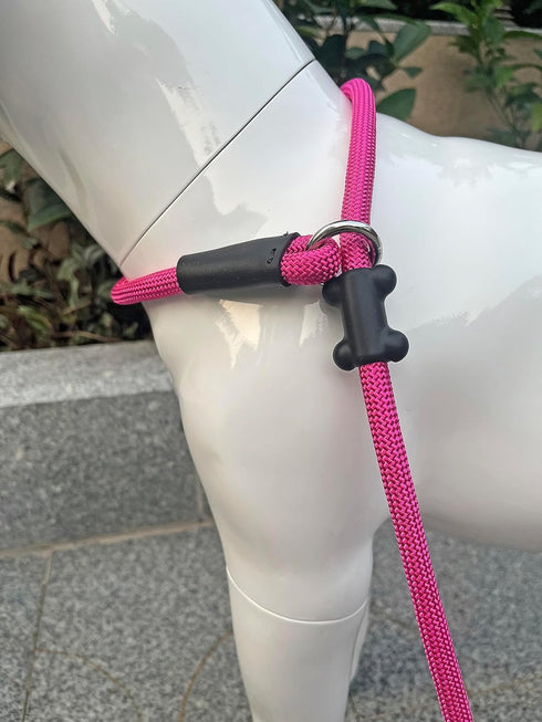 Slip Lead Dog Leash?Strong Nylon Rope Leash Anti-Choking Anti-Pull and Outdoor Walking Training Lead for Small Medium Large Dogs (Fuchsia,1/2"×4ft...