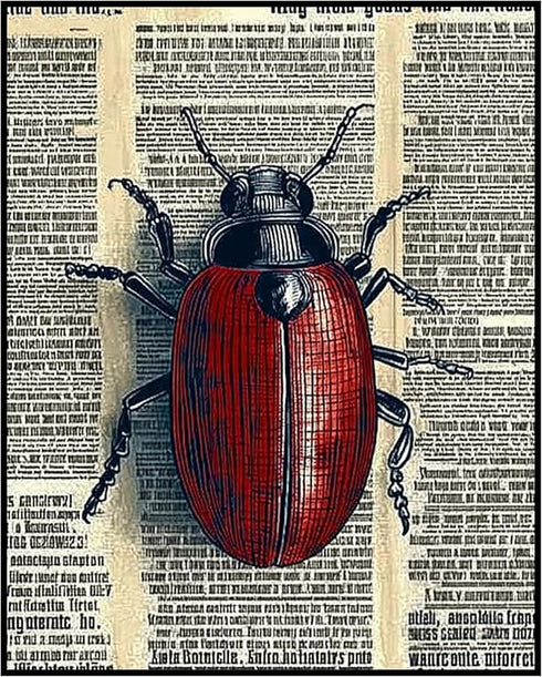 Posterizer 1 pcs-detailed bug on vintage dictionary page 3-Art for Animal Lovers-Vintage Art-Gift for Art Lovers- unframed wall art...