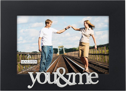Malden International Designs Expressions You and Me Black Wood Picture Frame, 4x6, Black...