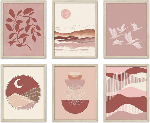 Boho Wall Decor Art Prints 8x10 set of 6 Boho Posters, Modern Prints for Wall Art, Southwestern Desert Bedroom Decor...