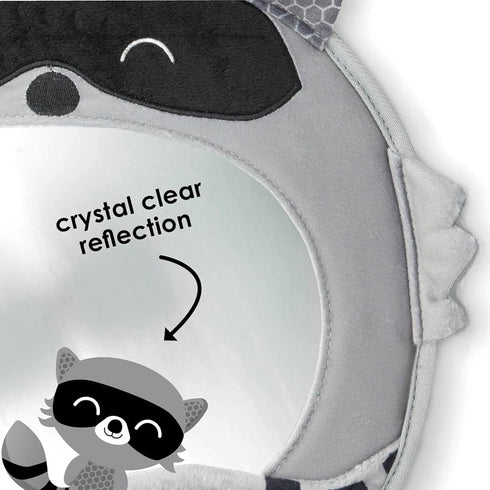 Diono Easy View Racoon Character Baby Car Mirror, Safety Car Seat Mirror for Rear Facing Infant, Fully Adjustable, Wide Crystal Clear View, Shatte...