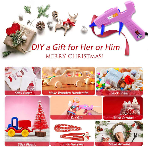 Glue Gun, Hot Glue Gun Kit with 30 Glue Sticks, Mini Hot Melt Glue Gun for Crafts, Mini Craft Glue Guns with Carry Case for School DIY Arts, and H...