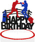 Boxing Cake Topper Bout Pugilist Infighter Beat Boxing Platform Punching Bag Glove Themed Men Kids Boy Girl Birthday Party Cake Decor Happy Bday E...