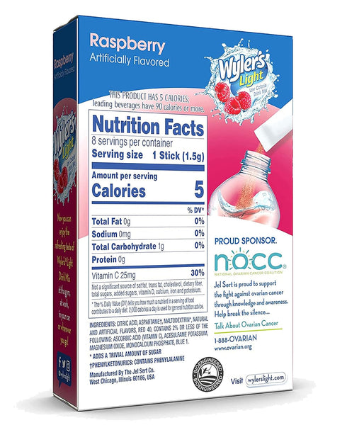 Wyler's Light Singles To Go Raspberry Drink Mix - 24 Packets (Pack of 3)...