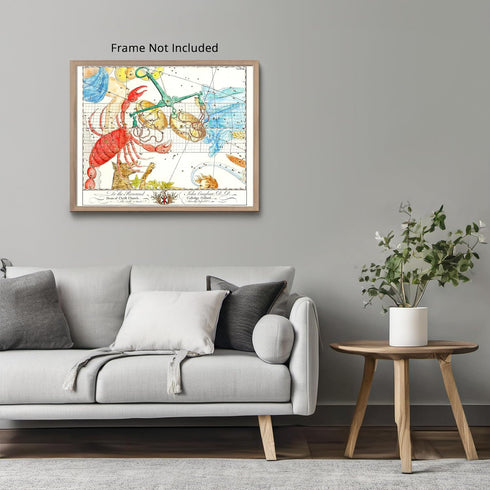 Posterizer 1 pcs-1750 star chart of the constellations Libra Cancer-Astrology & Zodiac Art-Astronomy & Celestial Art-Gift for Steampunk and Astrol...