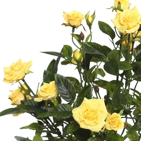 Vickerman 15" Artificial Yellow Mini Diamond Rose Bush - Pack of 5 - Premium Faux Flowers for Wedding or Home Decor - Maintenance Free Decorative ...
