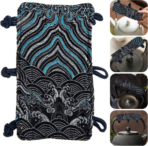 Amosfun teapot Handle Gloves Insulated Pot Sleeve Printed teapot Handle Cover Frying pan Handle red Kitchen Decor and Accessories teapot Handle Sl...