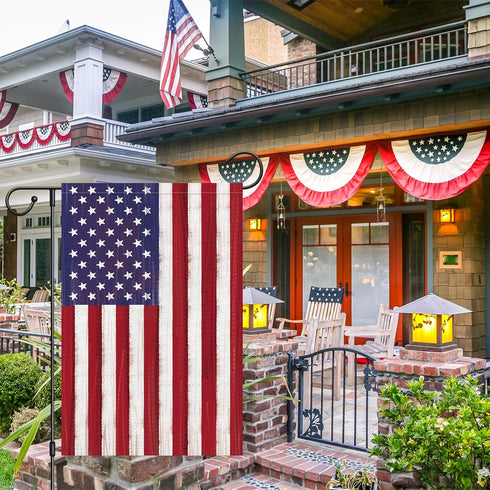 American Flag USA Garden Flag 12x18 Inch Double Sided, Patriotic 4th of July Yard Flag for Independence Day Outdoor House Decorations (1PC,ONLY FL...