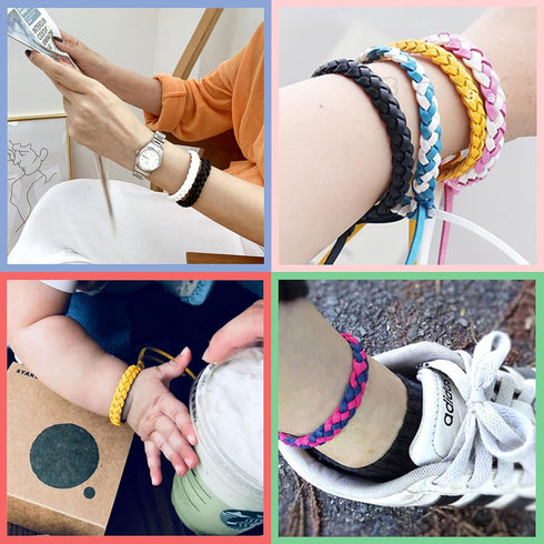 12 Pack Mosquito Repellent Bracelets, Individually Wrapped PU Leather Insect & Bug Repellent Wrist Bands for Kids & Adults Outdoor Camping Fishing...