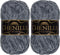 JubileeYarn Chenille Yarn - 100g/Skein Worsted Weight - Storm - Dark Grey - Smokey Mid Grey Velvet - 2 Skeins...