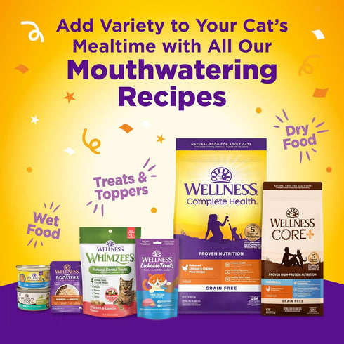 Wellness® Appetizing Entrées™ Flaked Tuna & Cod Recipe in Broth Natural Wet Cat Food, 1.4 oz Pouch (Pack of 8)...
