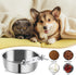 2 Pack Dog Water Bowl Crate No Spill Kennel Hanging Cage Food Bowls for Puppy Cat Bunny Stainless Steel Metal Mountable Small&Medium Feeding Dish ...