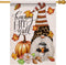 Happy Fall Y'all Coffee Gnome Pumpkin Large House Flag Double Sided, Autumn Maple Leaf Leopard Striped Decorative Garden Yard Outdoor Decor, Thank...