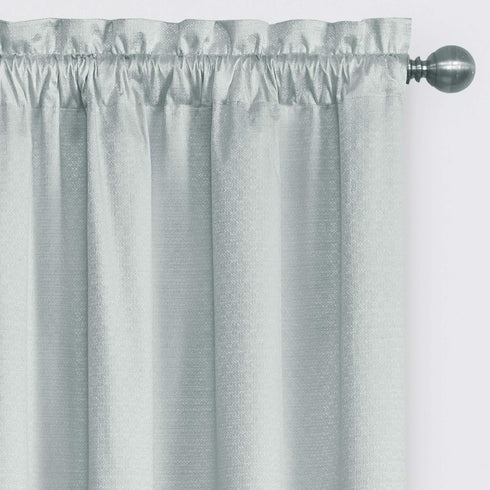 Eclipse Canova Modern Valance Rod Pocket Window Curtain for Kitchen or Bathroom, 42" x 21", River Blue...