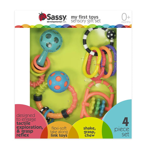 Sassy My First Toys Sensory Toy Gift Set for Ages 0+ Months...