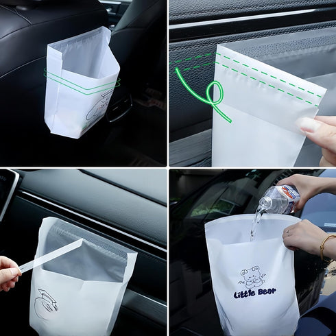60PCS easy stick disposable car trash bag, toughness is not easy to break, convenient and firm, leak-proof vomit bag, beautiful kitchen storage ba...