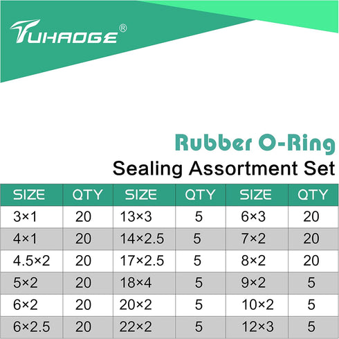 O Ring kit 457 Pcs Hydraulic o Rings 18 Size O Ring Assortment Rubber O-Ring Gasket Assortment Kit (457PCS)...