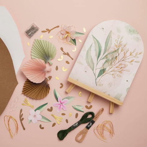 Craft Crush DIY String Art Craft Kit - Floral Interior Design DIY Activity for Teens & Adults - Complete String Art Kit with Embroidery Thread, Fo...