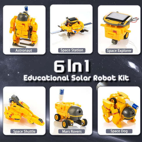 Solar Robot Toys 6 in 1 STEM Projects for Kids Ages 8-12 Science Kits for Boys Girls Solar Power Space Toy Science DIY Gift Educational Experiment...
