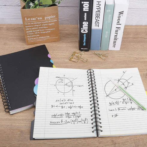 EOOUT 2 Pack Multi Subject Notebook, Spiral Notebook College Ruled with Tabs, 7.5”×10”, Lined Journals with Dividers, 290 Pages, for Gifts, School...