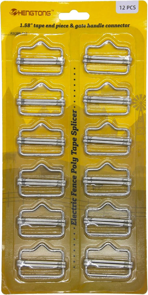 Electric Fence Poly Tape Splicer,12 PCs Polytape Buckles, Suitable for Fence Tape up to 1.58 inch, Fencing Polytape Connector, Connector for Elect...
