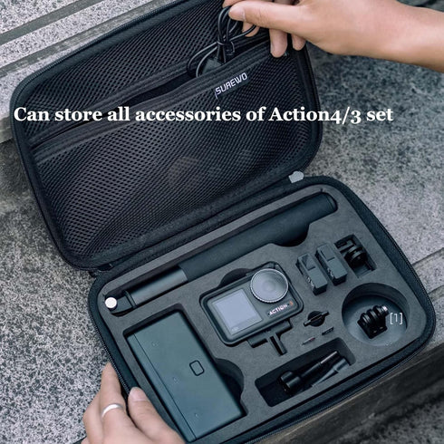 Waterproof Action Camera Carrying Hard Case for DJI OSMO Action 4,Storage Box Handbag Travel Portable Bag Compatible With DJI Osmo Action 4/3 Adve...