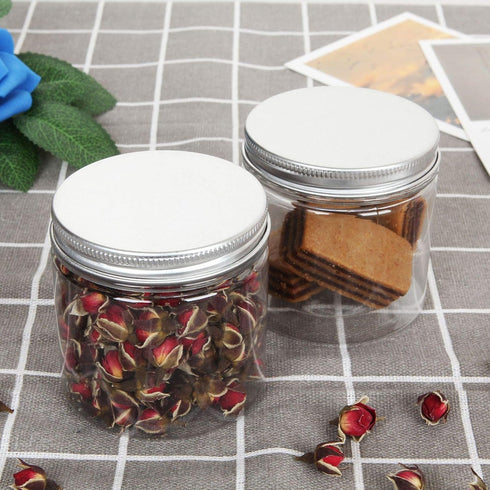 24Pack 6 oz Empty Plastic Jars with Lids - Clear, Wide Mouth, Airtight, Gift & Food Jars for Travel, Home, Kitchen & Slime Making...