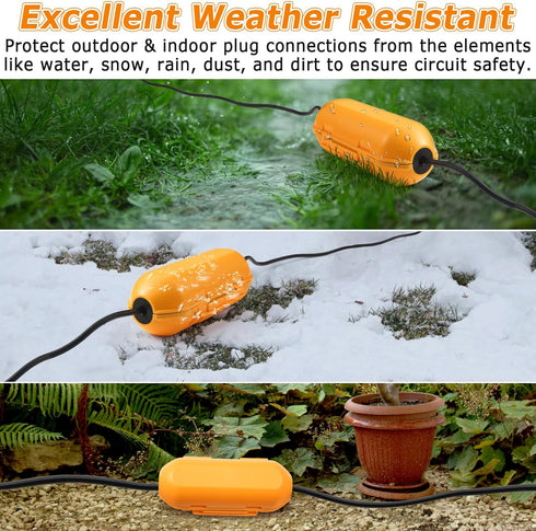 2 Pack Extension Cord Cover Waterproof,Ip54 Waterproof Box,Unique Stuck Extension Cord Design,Ideal to Protect Holiday Lights & Electrical Tool Co...