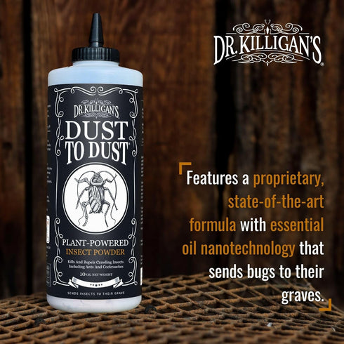 Dr. Killigan's Dust to Dust Insect Powder - Plant-Powered Diatomaceous Earth Alternative - Insect Killer for Indoor & Outdoor Use - Residual Formu...