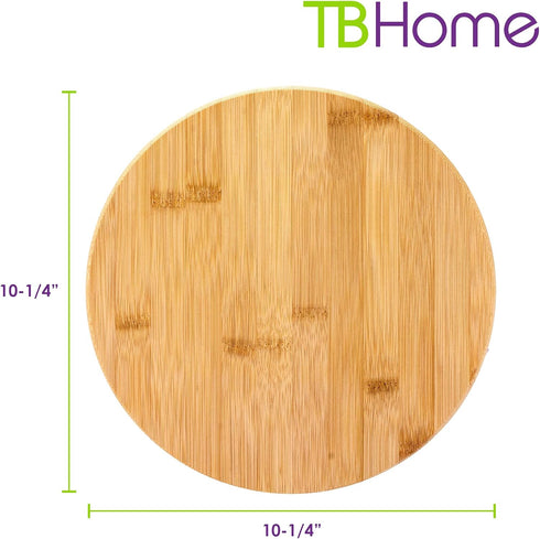 Lazy Susan Organizer for Cabinet, Pantry or Tabletop – 10" Bamboo Turntable for Kitchen, Counter or Spice Rack Storage...
