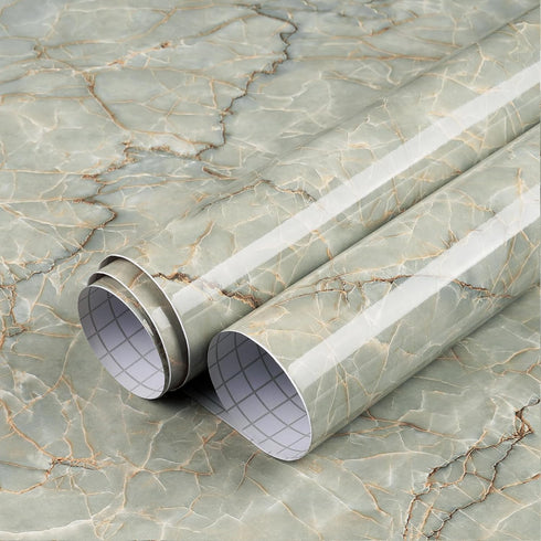 LACHEERY Marble Contact Paper Decorative Self Adhesive 15.8"x80" Waterproof Removable Wallpaper Stick and Peel For Granite Countertops Cabinets Ba...