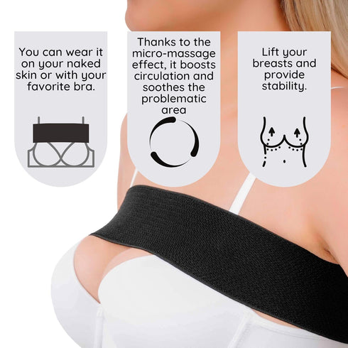 ikido Post Surgery Breast Implant Stabilizer and Compression Band, Breast Augmentation and Reduction Strap, Chest Belt, Sports Bra Support Strap B...