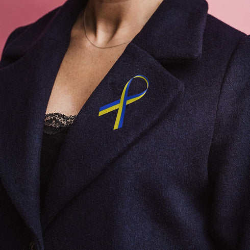 WANDIC 20 Yards Down Syndrome Awareness Satin Ribbon, Yellow & Blue Ribbon World Down Syndrome Day Ribbon for Gift Wrapping, Brooch Making...
