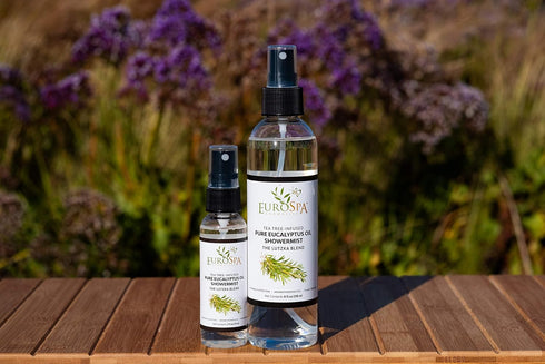 EuroSpa Aromatics Pure Eucalyptus Oil ShowerMist and Steam Room Spray, All-Natural Premium Aromatherapy Essential Oils - Tea Tree Infused, 2oz, 2 ...